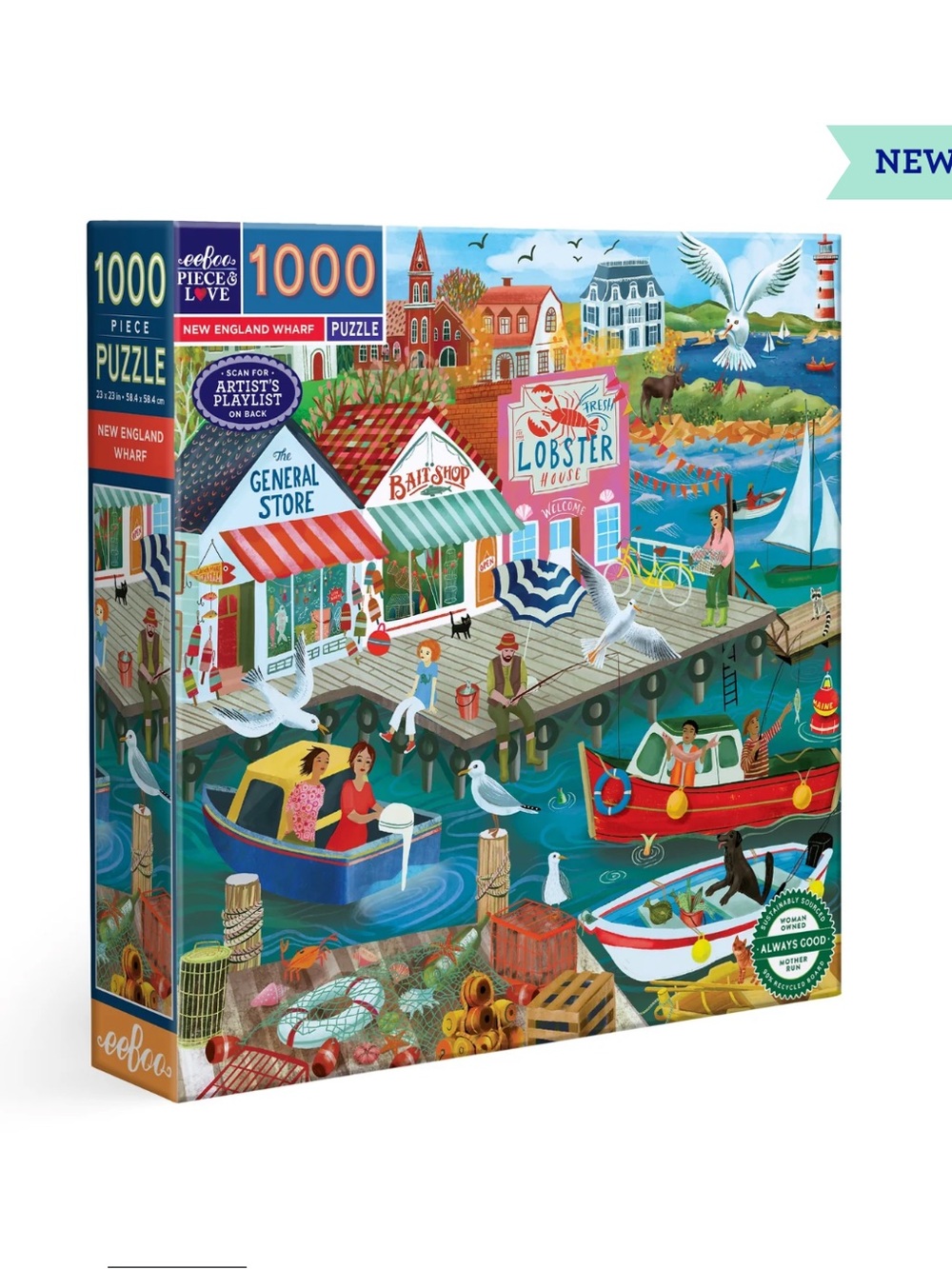 eeBoo New England Wharf 1000 piece puzzle